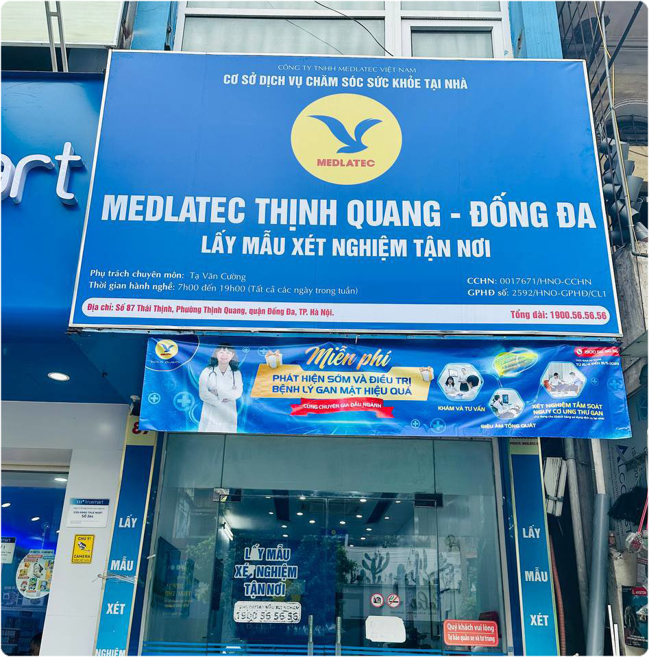 Văn phòng lấy mẫu MEDLATEC Thịnh Quang - Đống đa